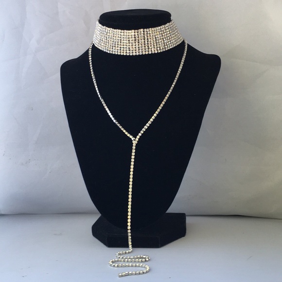 New! Crystal Choker Statement Necklace - Picture 6 of 9